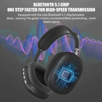 P9 Pro Air Max 5.1 Wireless Bluetooth Headphones Noise Cancelling Mic Pods Over Ear Sport Gaming